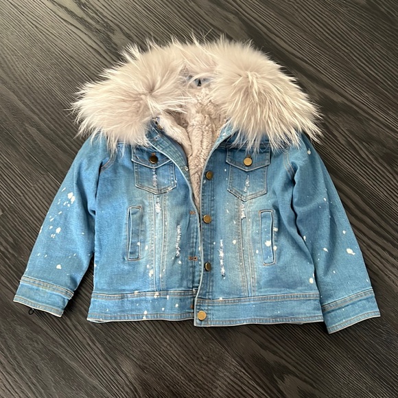 Source Unknown Other - Kids Denim winter Jacket with Fur Trim size 4/5